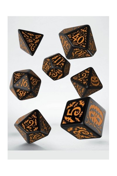 Dados - Halloween Pumpkin Black & Orange Dice Set