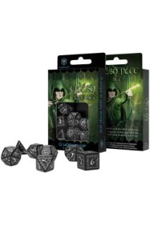 Elvish Black & White Dice Set