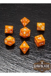 Dice Set Rawblade Marble Dark Orange