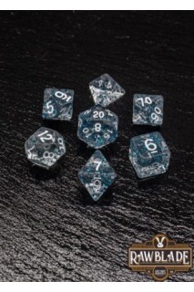 Dice Set Rawblade Transparent Glitter Blue