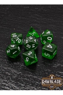 Dice Set Rawblade Transparent Dark Green