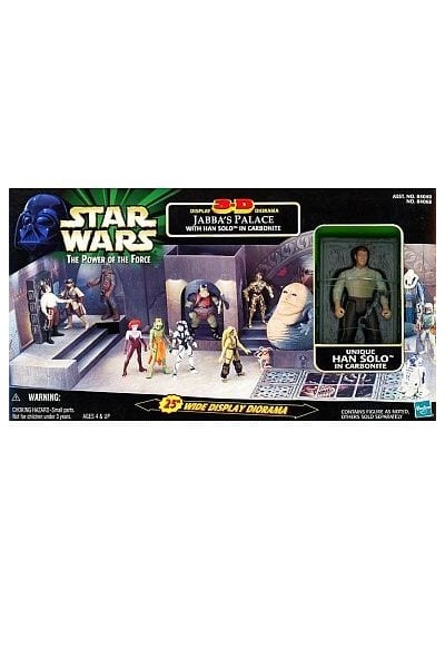 Star Wars The Power Of The Force Display 3-D Diorama Jabba'S Palace With Han Solo In Carbonite