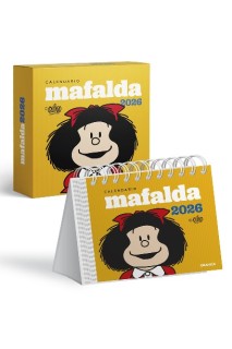 Calendario 2026 Mafalda Escritorio Amarillo · Con Caja
