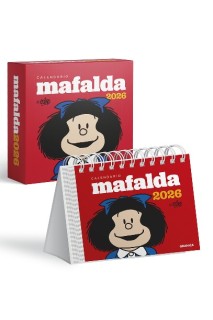 Calendario 2026 Mafalda Escritorio Rojo · Con Caja
