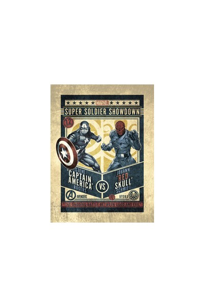 Marvel Print Poster 30 X 40 Captain America Vs Red Skull