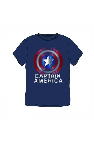 Marvel Camiseta Azul Escudo Capitan America L