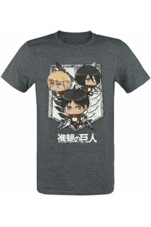 Ataque A Los Titanes Camiseta Grupo Chibi L