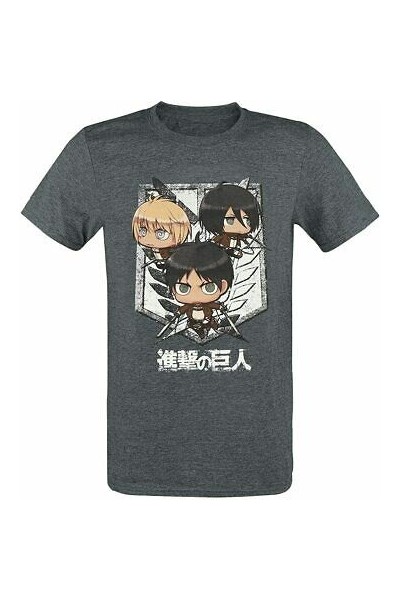 Ataque A Los Titanes Camiseta Grupo Chibi L