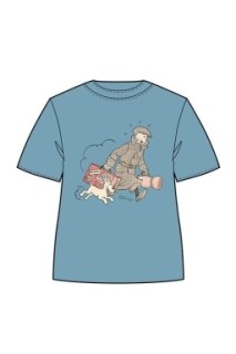 Tintin Camiseta Azul Maletas S