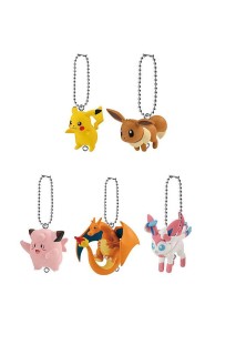 Pokemon Llaveros Tsumande Tsunagete Con Cadena Set Completo