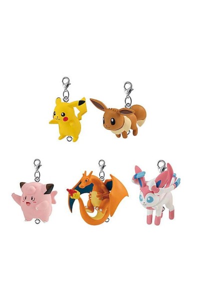 Pokémon - Gashapon Tsumade Tsunagete Llaveros Con Mosqueton Set Completo