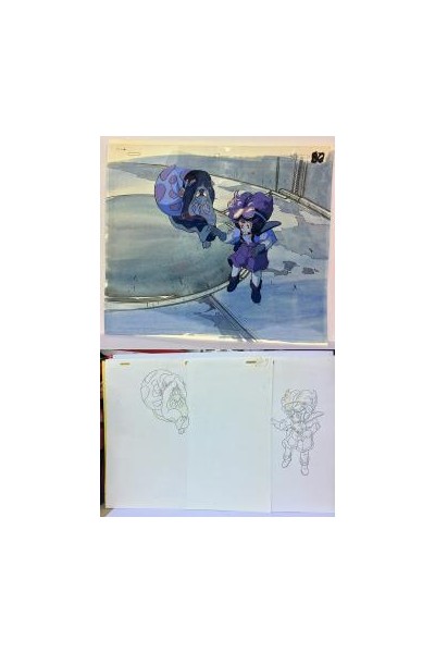 Pink The Rain Jack Story Cel Pink Escena Nocturna Animation Cel + Douga