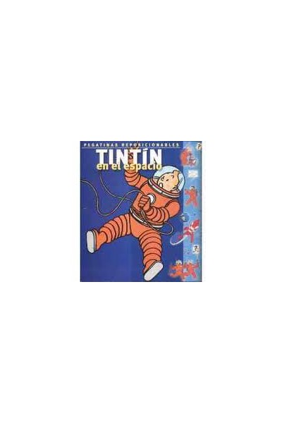 Tintin En El Espacio Pegatina Reposicionables