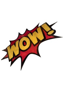 Onomatopeya Grande Wow! Rojo Y Amarillo