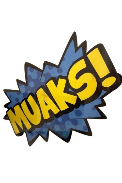 Onomatopeya Grande Muaks! Azul Y Amarillo