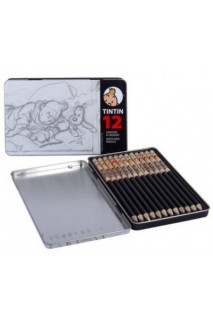 Tintin - Estuche Metálico De Lápices HB De Colores - Tíbet